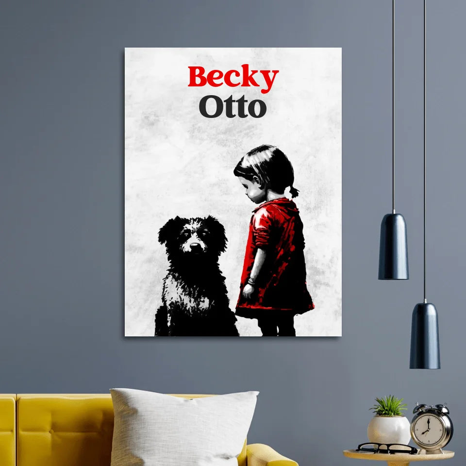 Banksy Girl Dog Personalizzato