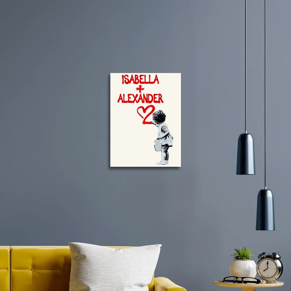 Banksy Girl Wall Art Personalizzabile